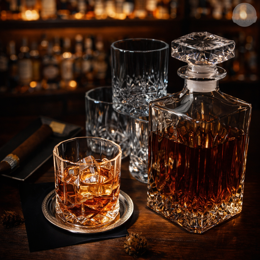 Whiskey Decanter - Set with Bottles and Glasses