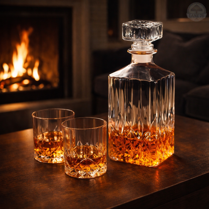 Whiskey Decanter - Set with Bottles and Glasses