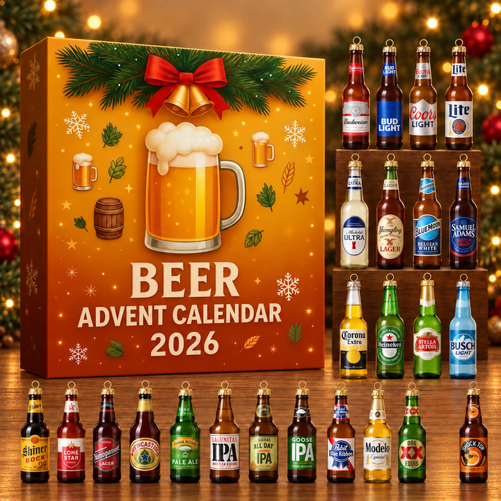 Beer Miniature Bottle Advent Calendar — product design and miniature decorative bottles.