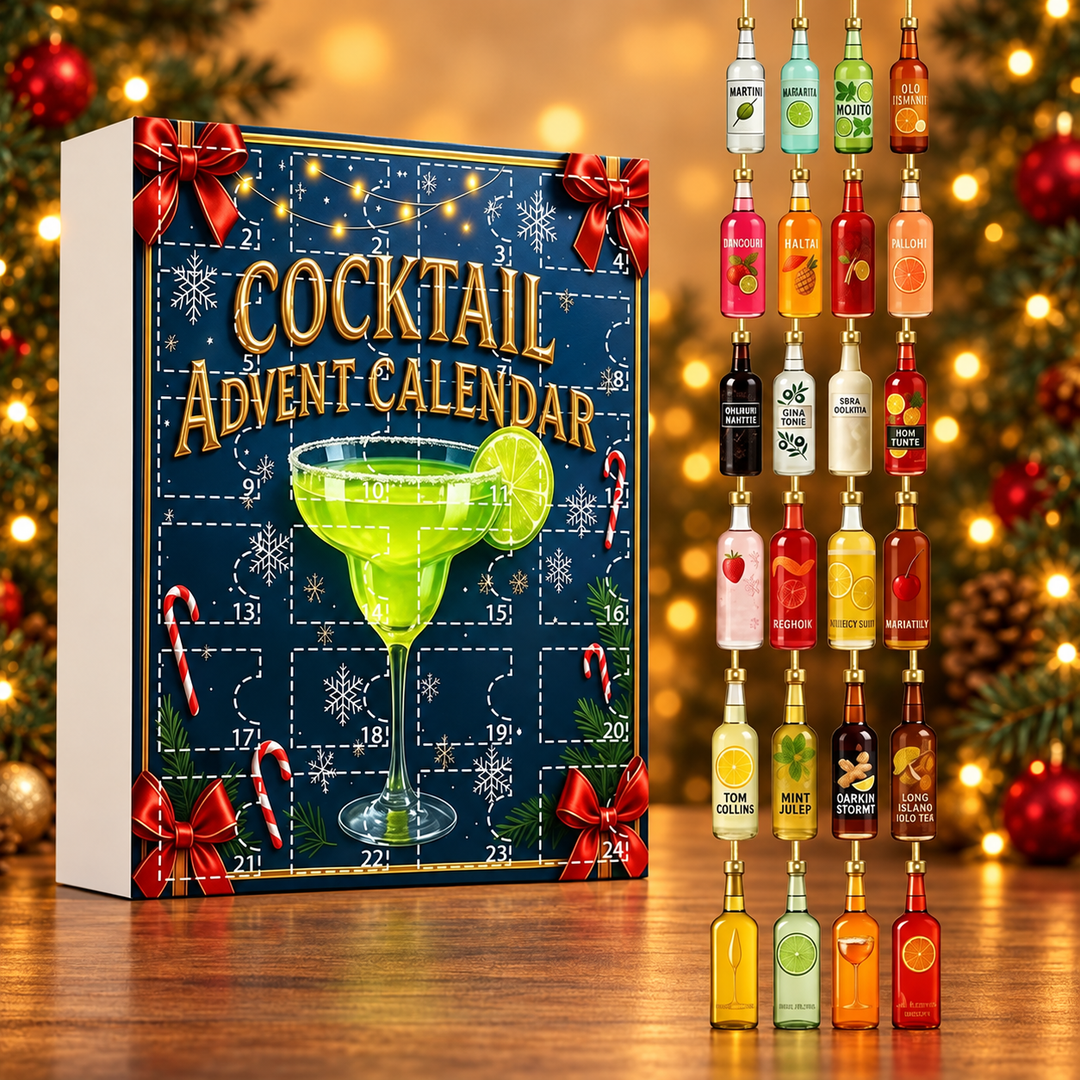 Cocktail Miniature Bottle Advent Calendar — product design and miniature decorative bottles.