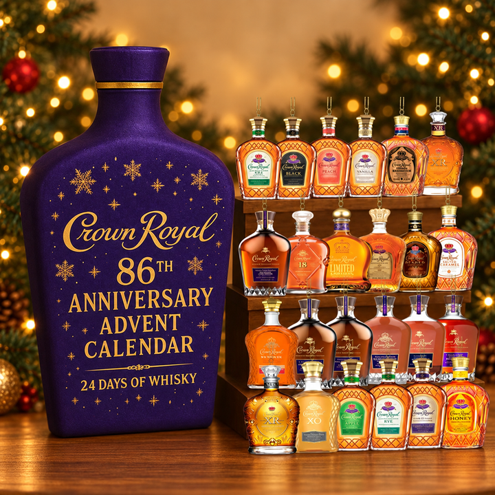 Crown Royal Design Miniature Bottle Advent Calendar — product design and miniature decorative bottles.