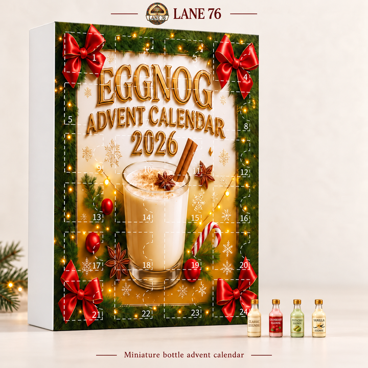 Lane 76 — miniature decorative bottle advent calendar, original product design and colors.