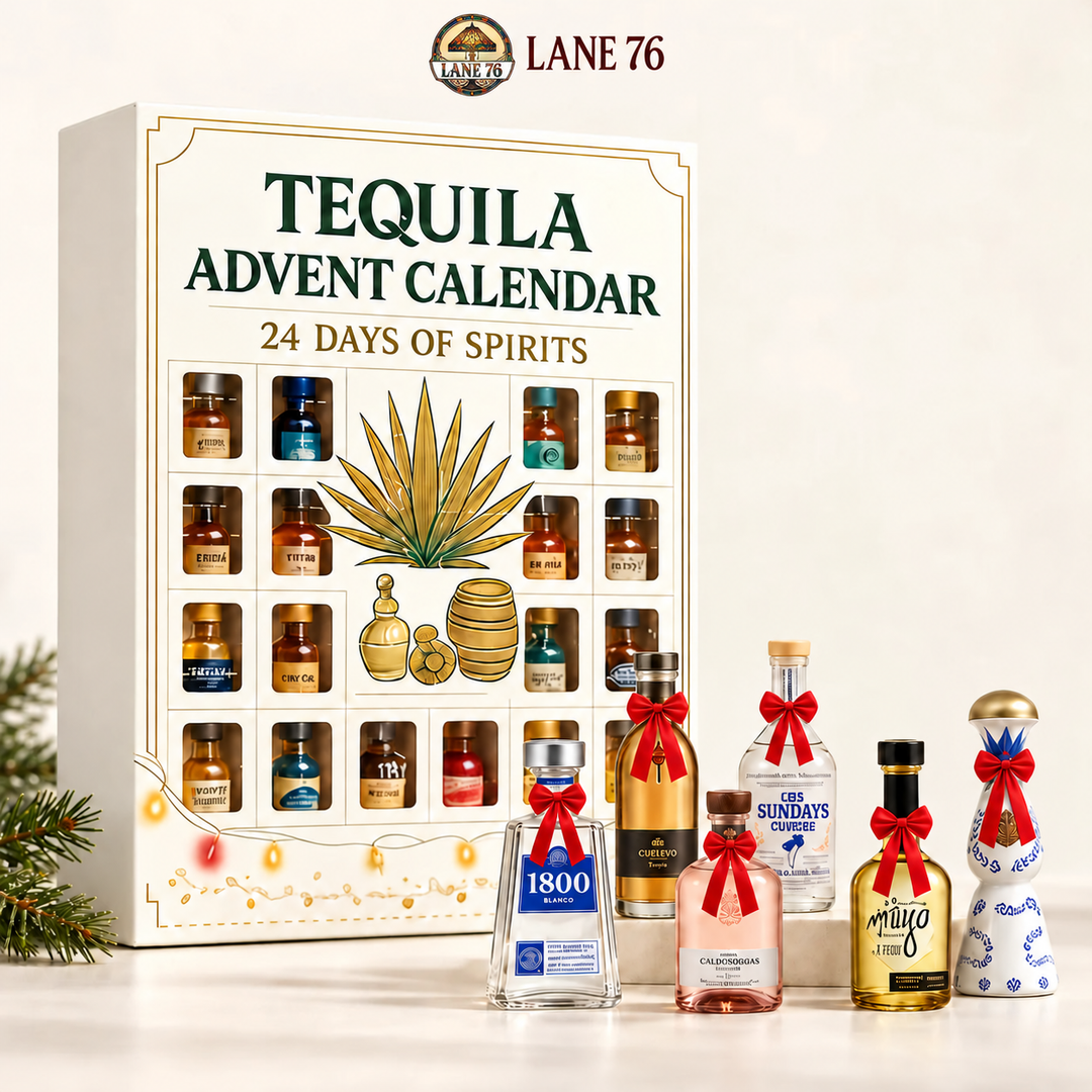 Lane 76 — miniature decorative bottle advent calendar, original product design and colors.
