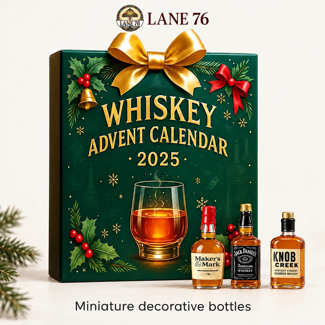 Lane 76 — miniature decorative bottle advent calendar, original product design and colors.