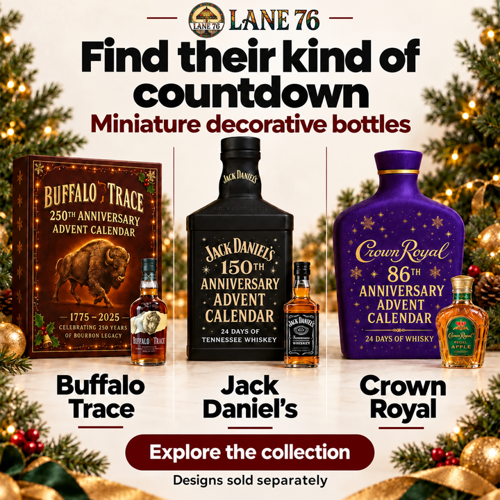 Lane 76 — miniature decorative bottle advent calendar, original product design and colors.