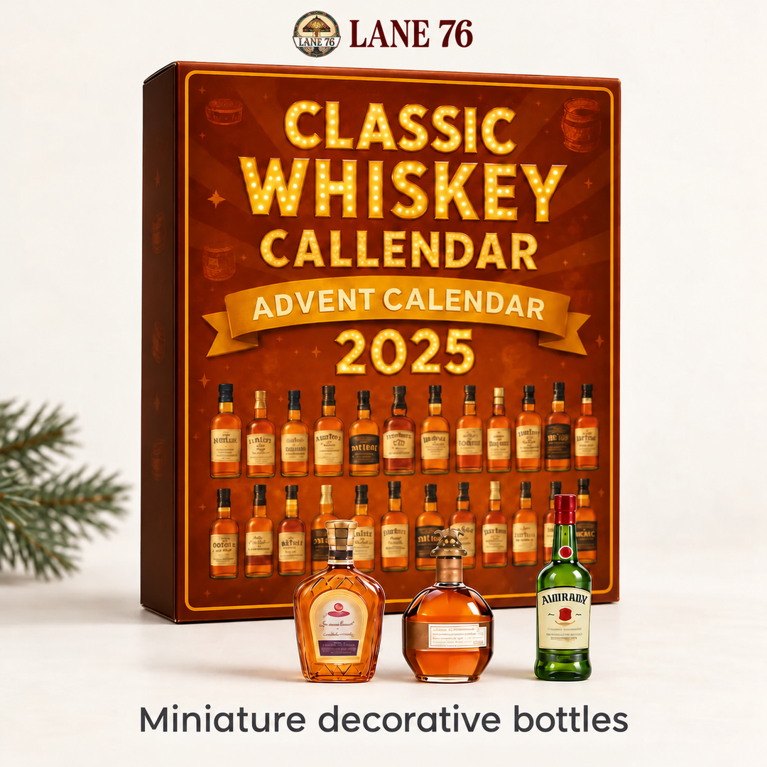 Lane 76 — miniature decorative bottle advent calendar, original product design and colors.
