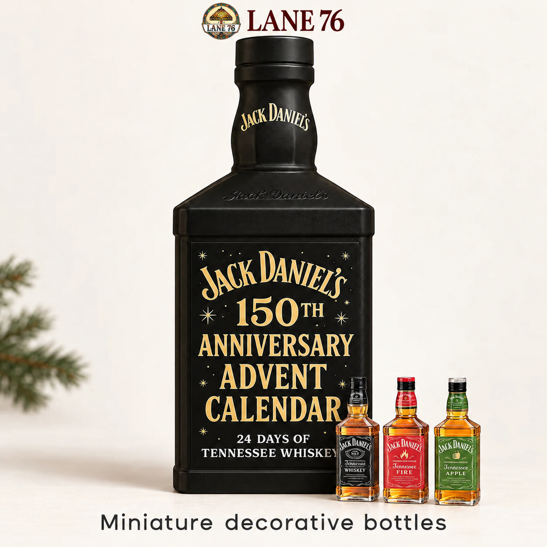 Lane 76 — miniature decorative bottle advent calendar, original product design and colors.