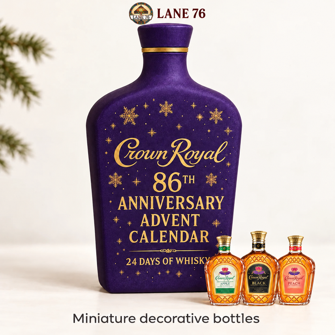 Lane 76 — miniature decorative bottle advent calendar, original product design and colors.