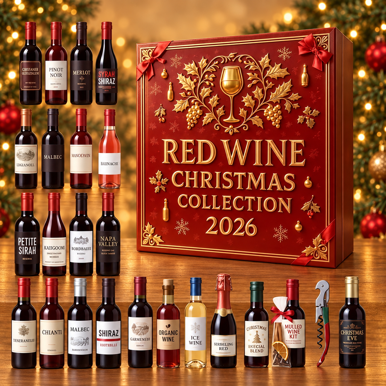 Red Wine Miniature Bottle Advent Calendar | Lane 76