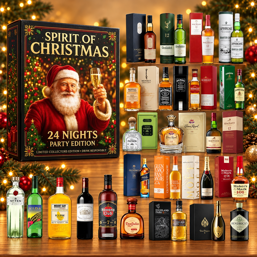 Spirit of Christmas Miniature Bottle Advent Calendar — product design and miniature decorative bottles.