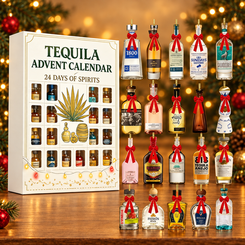 Tequila Miniature Bottle Advent Calendar — Ivory — product design and miniature decorative bottles.