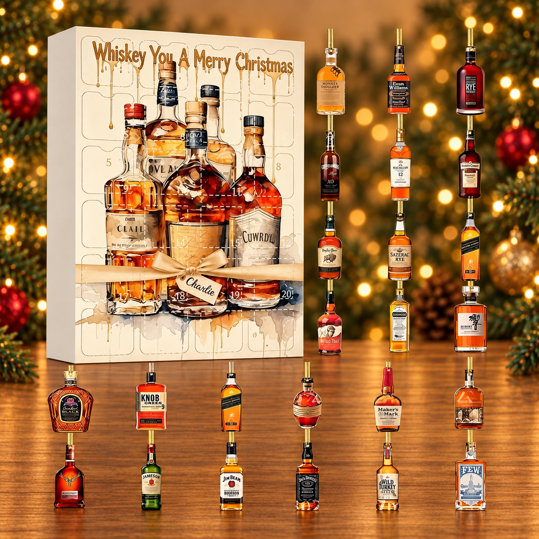 Whiskey Collection Miniature Bottle Advent Calendar — product design and miniature decorative bottles.