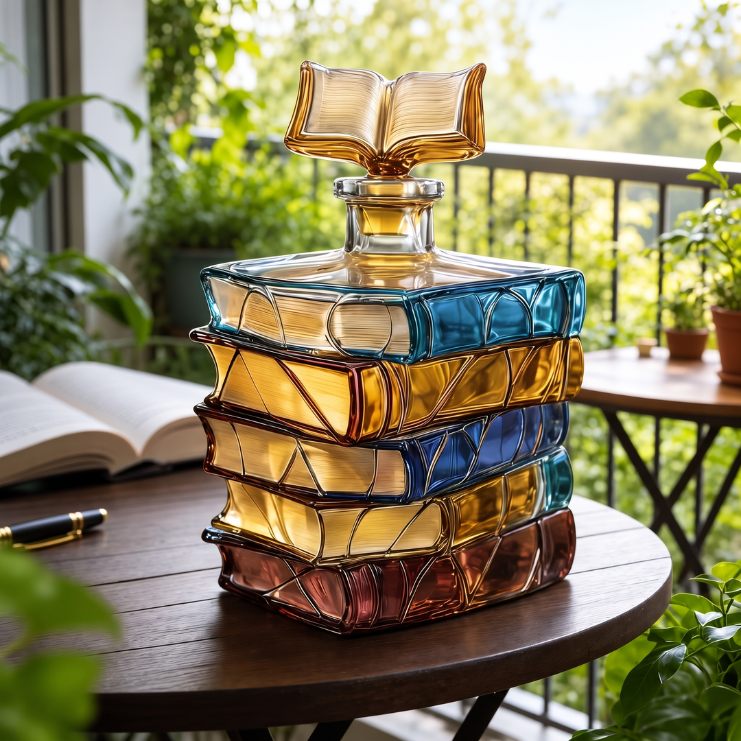 Whiskey Decanter - Stack of Books Edition