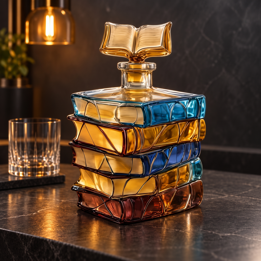 Whiskey Decanter - Stack of Books Edition