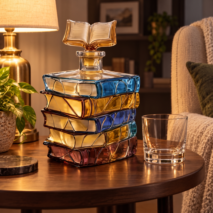 Whiskey Decanter - Stack of Books Edition