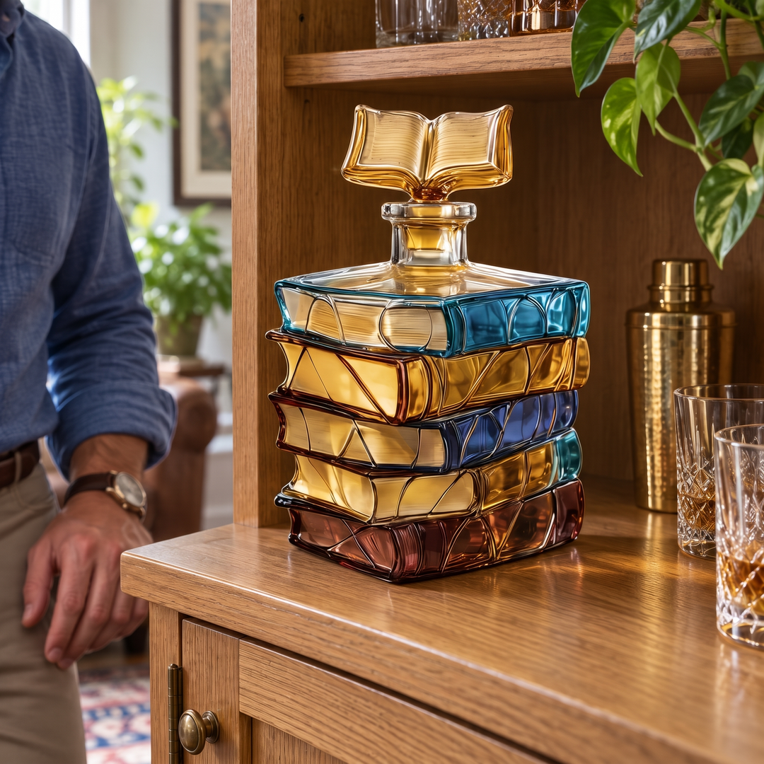 Whiskey Decanter - Stack of Books Edition