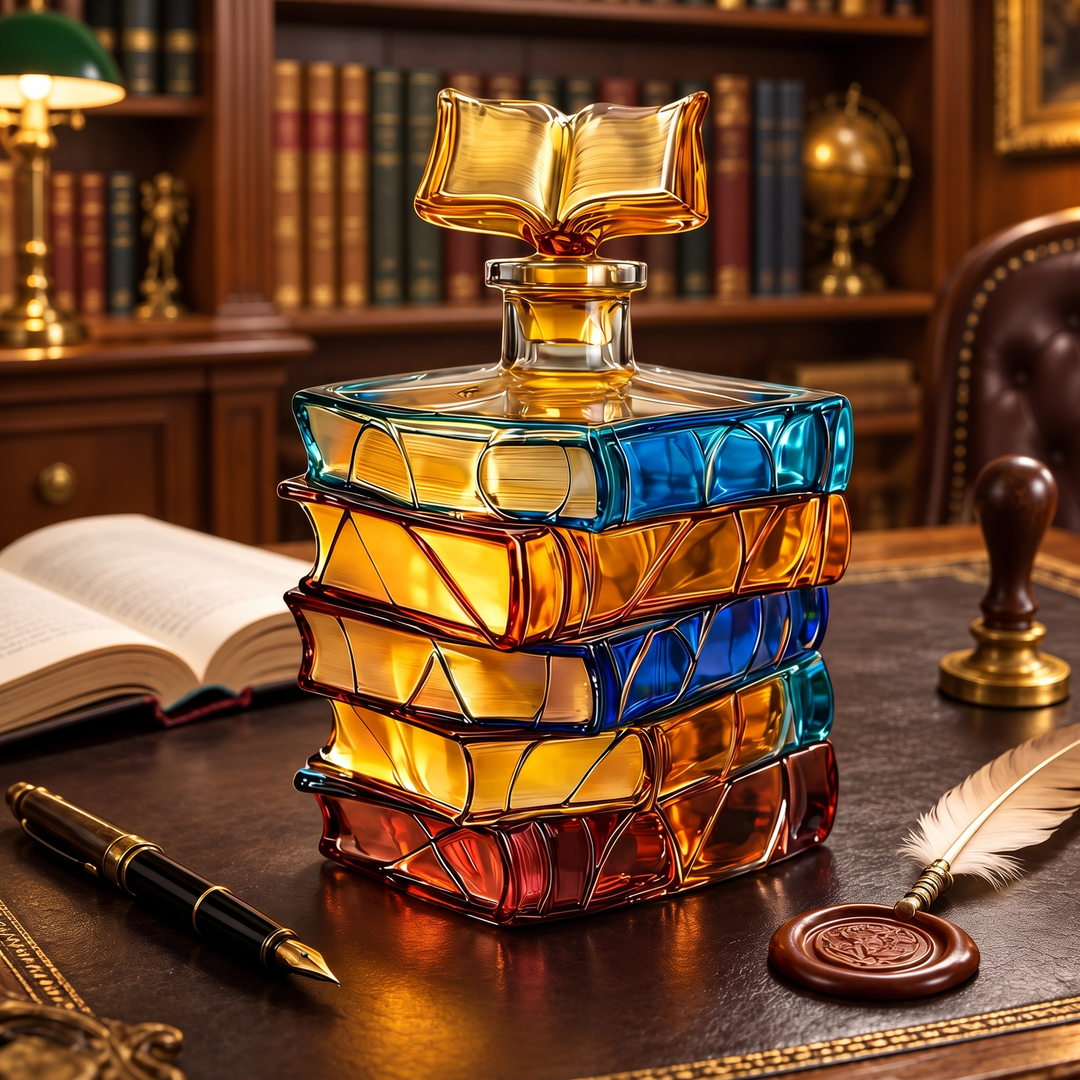 Whiskey Decanter - Stack of Books Edition